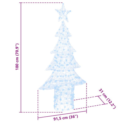 Kylmä valkoinen joulukuusi 240 led-valoilla Raut 180cm (akryyli)