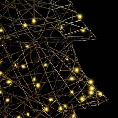 Lämmin valkoinen joulukuusi 240 led-valoilla Jeaninne 180cm (rottinki)