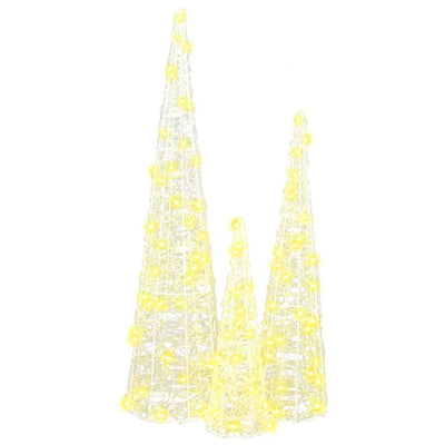 Lämmin valkoinen joulukuusi Nasser 20x20x80cm (3 pcs akryyli)