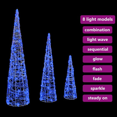 Sininen joulukuusi Vilceanu 20x20x80cm (3 pcs akryyli)