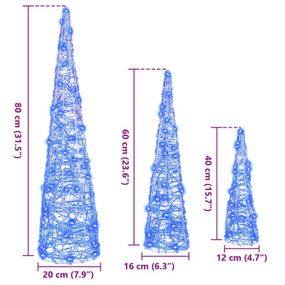 Sininen joulukuusi Vilceanu 20x20x80cm (3 pcs akryyli)