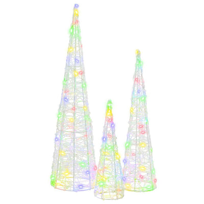Monivärinen joulukuusi Tamekia 20x20x80cm (3 pcs akryyli)
