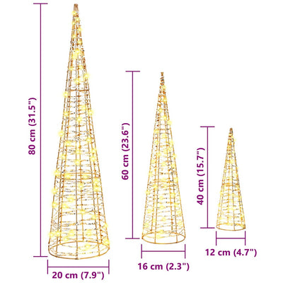 Lämmin valkoinen joulukuusi Ceia 20x20x80cm (3 pcs pet)