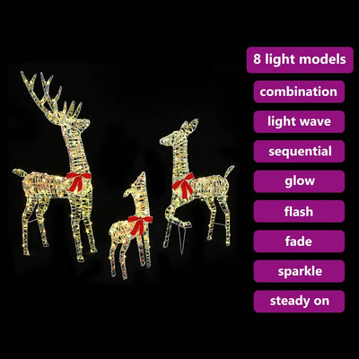 Lämmin valkoinen poro-perhe Ludovico 67x26x127cm (3 pcs pet)