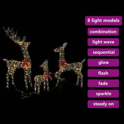 Lämmin valkoinen poro-perhe Largeanu 67x26x127cm (3 pcs pet)