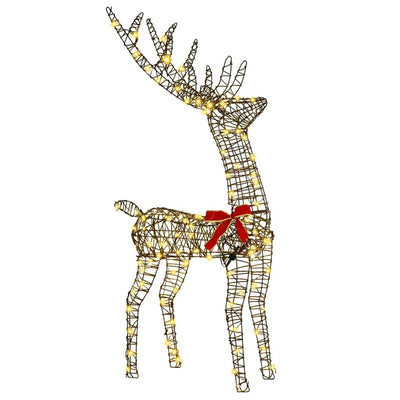 Lämmin valkoinen poro-perhe Melintina 67x26x127cm (3 pcs rottinki)