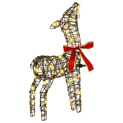 Lämmin valkoinen poro-perhe Melintina 67x26x127cm (3 pcs rottinki)