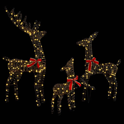 Lämmin valkoinen poro-perhe Melintina 67x26x127cm (3 pcs rottinki)