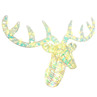 Valkoinen poron vetämä joulusleigh Mildred 60cm (lämmin pet)