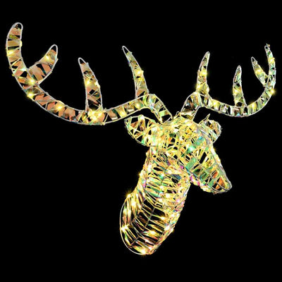 Valkoinen poron vetämä joulusleigh Mildred 60cm (lämmin pet)