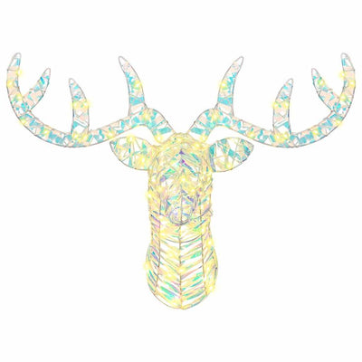 Valkoinen poron vetämä joulusleigh Mildred 60cm (lämmin pet)