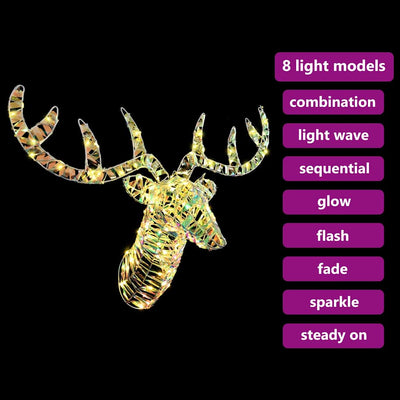 Valkoinen poron vetämä joulusleigh Mildred 60cm (lämmin pet)