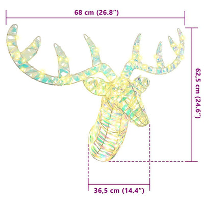 Valkoinen poron vetämä joulusleigh Mildred 60cm (lämmin pet)