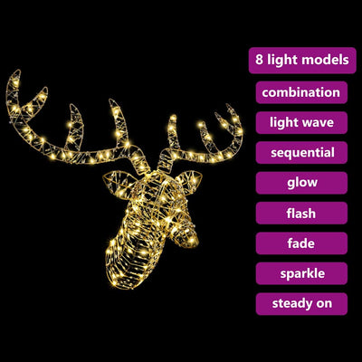 Valkoinen poron vetämä joulusleigh Vasco 60cm (lämmin pet)