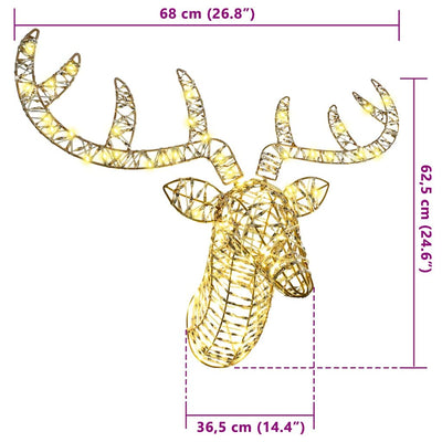 Valkoinen poron vetämä joulusleigh Vasco 60cm (lämmin pet)