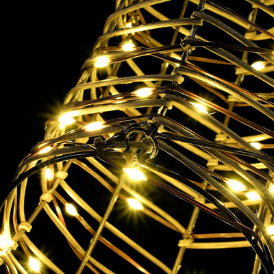 Lämmin valkoinen poron vetämä joulusleigh Tetiva 60cm (rottinki)