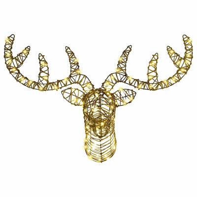 Lämmin valkoinen poron vetämä joulusleigh Tetiva 60cm (rottinki)