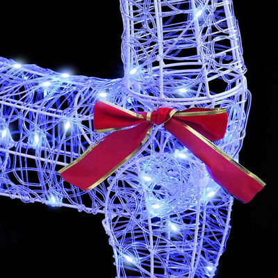 Sininen poron vetämä joulusleigh Kraus 70x26x128.5cm (akryyli)