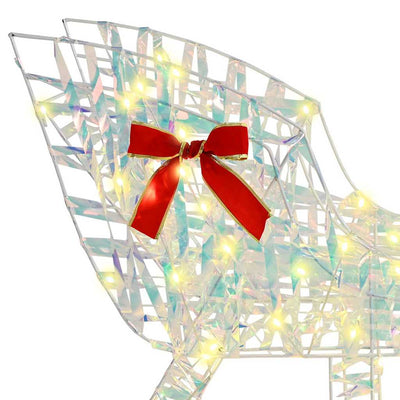 Valkoinen poron vetämä joulusleigh Miranda (lämmin pet)