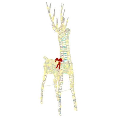 Valkoinen poron vetämä joulusleigh Miranda (lämmin pet)