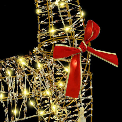 Valkoinen poron vetämä joulusleigh Scinteioara (lämmin pet)