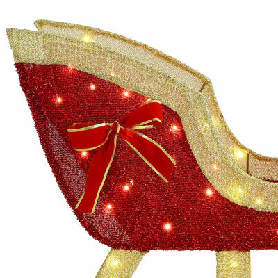 Valkoinen poron vetämä joulusleigh Sidia (lämmin kangas)