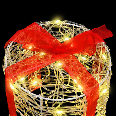 Lämmin valkoinen lahjarasian koristus Osiceanu 20x20x21cm (3 pcs)