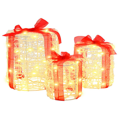 Lämmin valkoinen lahjarasian koristus Osiceanu 20x20x21cm (3 pcs)