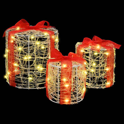 Lämmin valkoinen lahjarasian koristus Osiceanu 20x20x21cm (3 pcs)