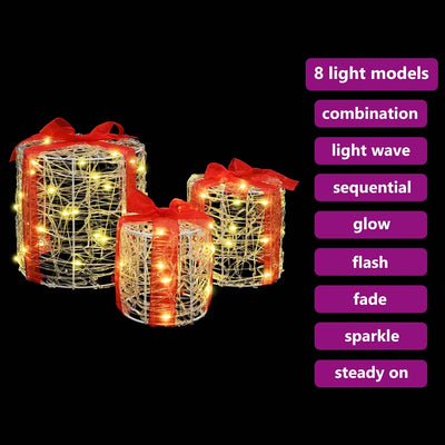 Lämmin valkoinen lahjarasian koristus Osiceanu 20x20x21cm (3 pcs)