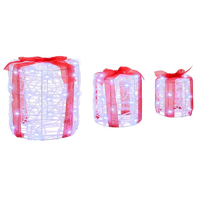 Valkoinen lahjarasian koristus Vinel 20x20x21cm (3 pcs)