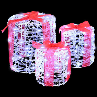 Valkoinen lahjarasian koristus Vinel 20x20x21cm (3 pcs)