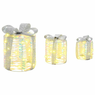 Lämmin valkoinen lahjakotelo koriste Zaharita 20x20x20cm (3 pcs pet)