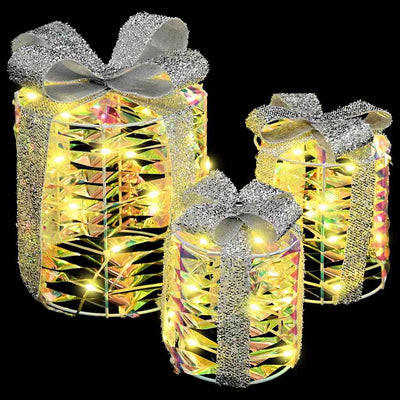 Lämmin valkoinen lahjakotelo koriste Zaharita 20x20x20cm (3 pcs pet)