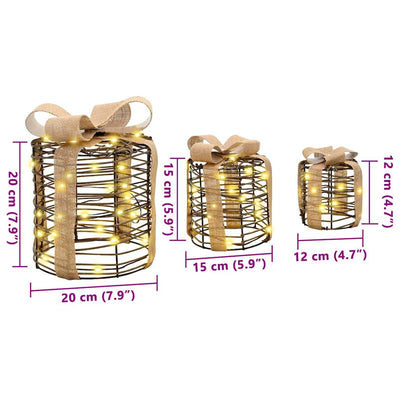 Lämmin valkoinen lahjakotelo koriste Hohn (3 pcs)