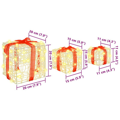 Lämmin valkoinen lahjakotelo Sinzieana 20x20x20cm (3 pcs akryyli)