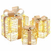 Lahjakotelo 3 pcs Lämmin valkoinen 20 x 20 x 20 cm PET