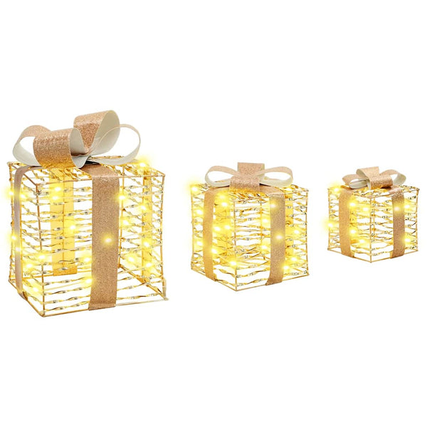 Lahjakotelo 3 pcs Lämmin valkoinen 20 x 20 x 20 cm PET