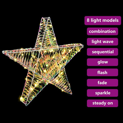 3D Tähti 50 LED-valoilla Lämmin valkoinen 55 x 52.5 x 9 cm PET