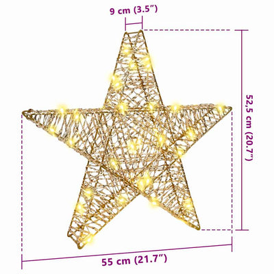3D Tähti 50 LED-valoilla Lämmin valkoinen 55 x 52.5 x 9 cm PET