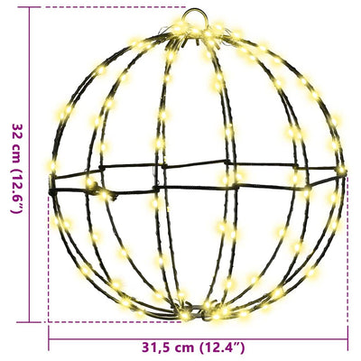 Lämmin valkoinen pallo 192 led-valoilla Venko 30cm (2 pcs metalli)