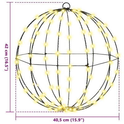 Lämmin valkoinen pallo 192 led-valoilla Bertiz 40cm (2 pcs metalli)