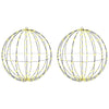 Pallo 2 pcs Lämmin valkoinen 59,5 x 59,5 x 63 cm Metalli