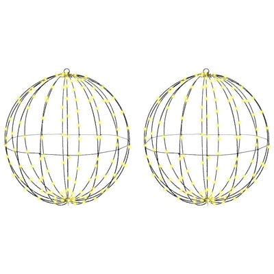 Lämmin valkoinen pallo 384 led-valoilla Aurilla 60cm (2 pcs metalli)