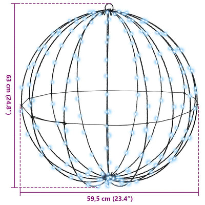 Kylmä valkoinen pallo 192 led-valoilla Constans 60cm (metalli)