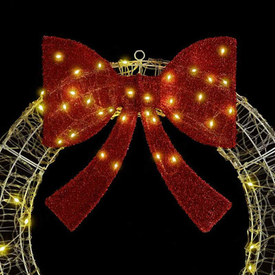 Lämmin valkoinen seppele led -nauhavalot Eniu 75cm (akryyli)