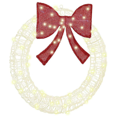 Lämmin valkoinen seppele led -nauhavalot Eniu 75cm (akryyli)