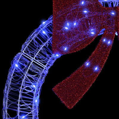 Sininen seppele led -nauhavalot Bectas 75cm (akryyli)