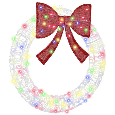 Monivärinen seppele led -nauhavalot Geanta 75cm (akryyli)