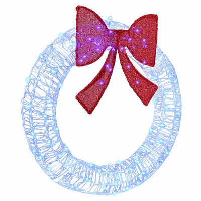 Sininen seppele led -nauhavalot Tolosica 90cm (akryyli)